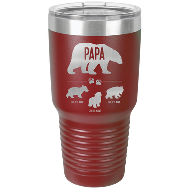 Papa Bear w/ 3 Cubs 30oz Ringneck Tumbler